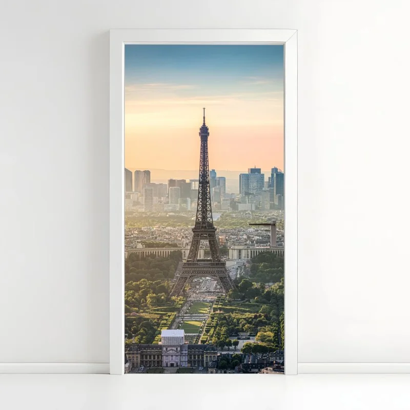 Door sticker Paris skyline with the Eiffel Tower