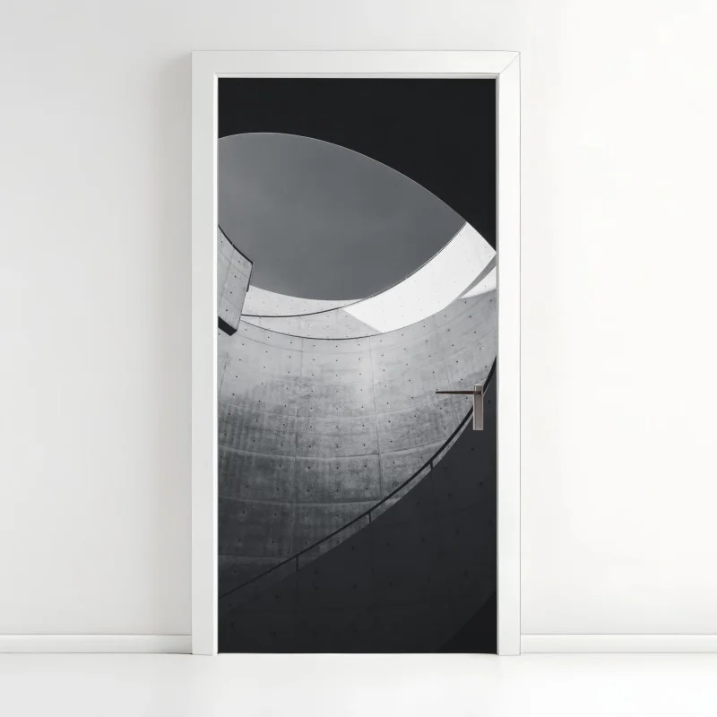 Door sticker curved concrete spiral staircase