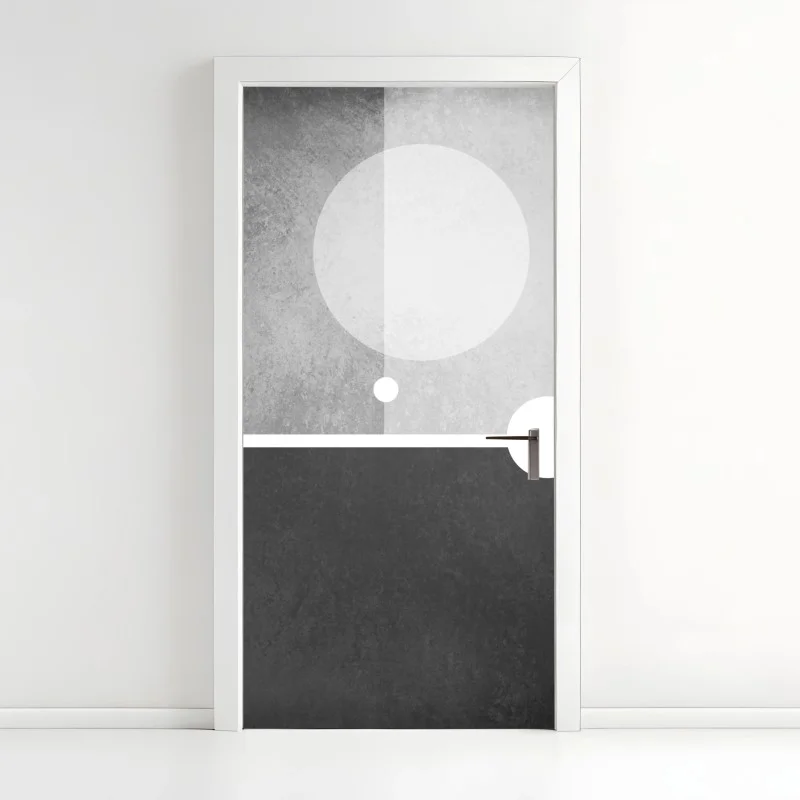 Door sticker minimal geometric composition