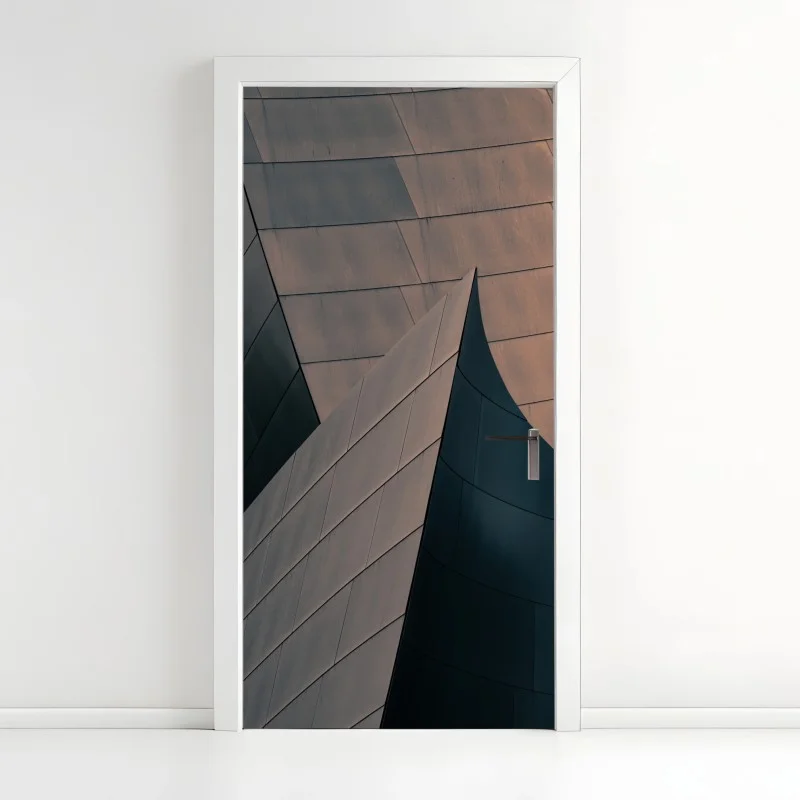Door sticker geometric architectural forms in metal
