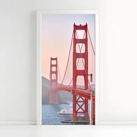 Door sticker Golden Gate Bridge at sunset • Wallissimo®