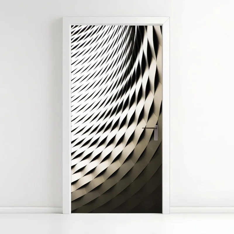 Door sticker modern geometric architectural pattern