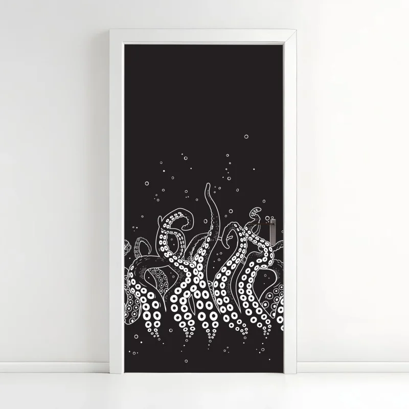 Door sticker octopus tentacle pattern