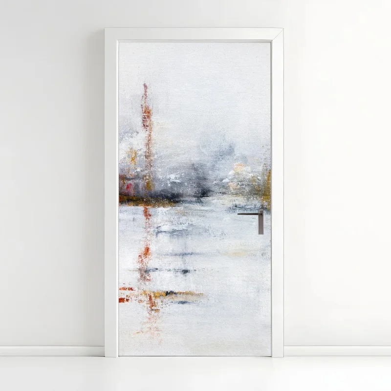 Door sticker serene abstract landscape in soft neutrals