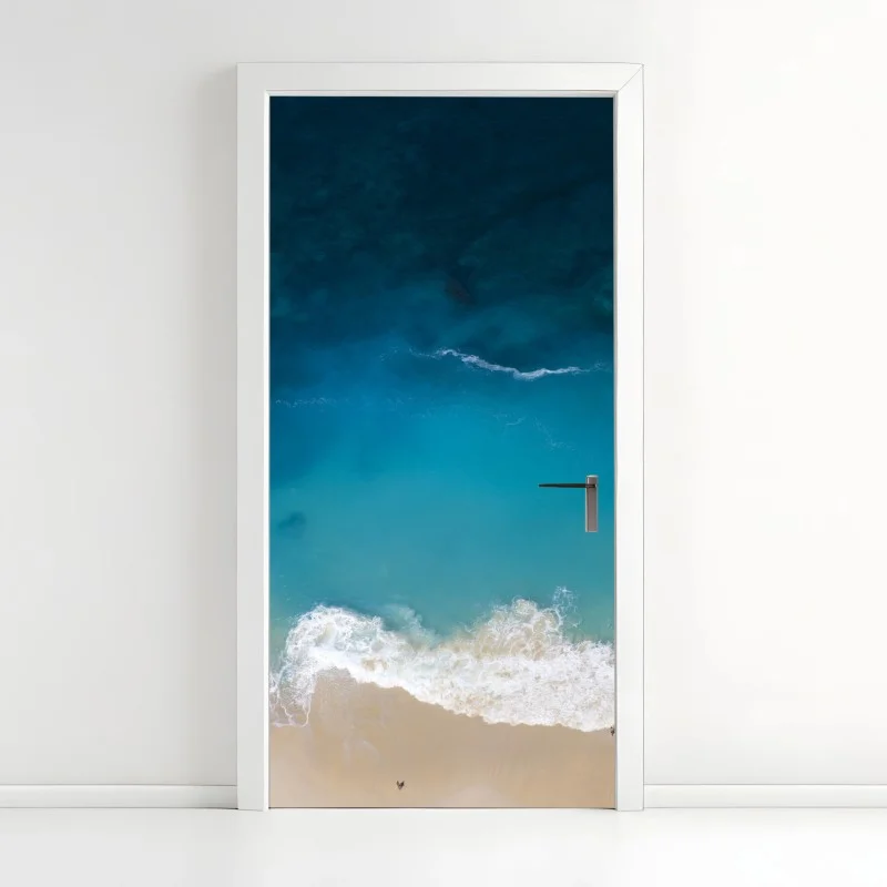 Door sticker aerial turquoise beach at Nusa Penida