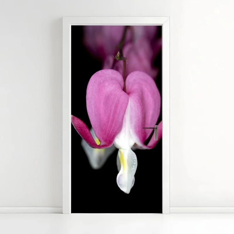Door sticker delicate pink bleeding heart close-up