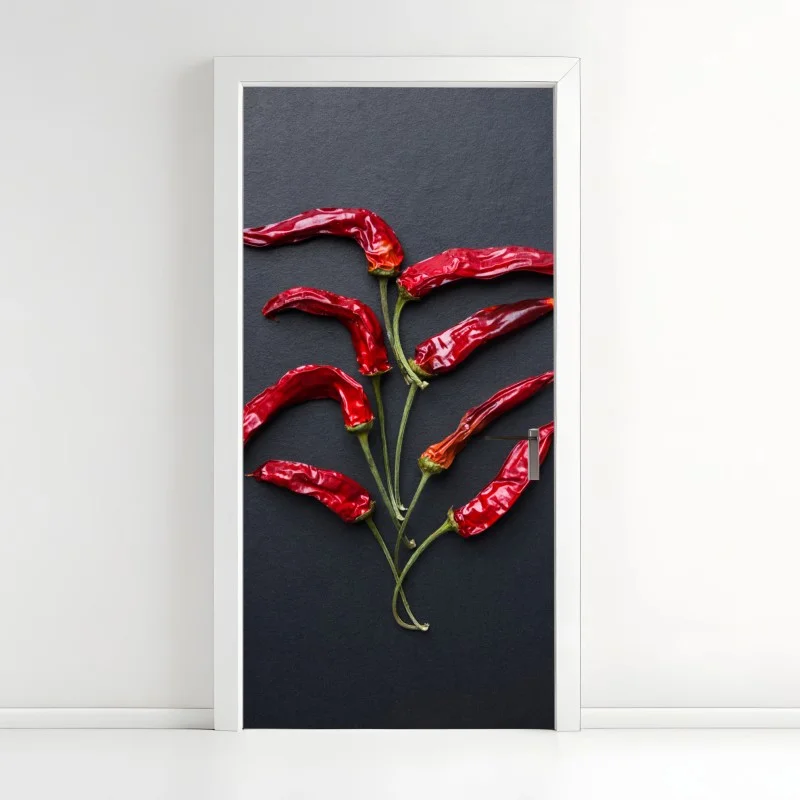 Door sticker red chili pepper culinary art