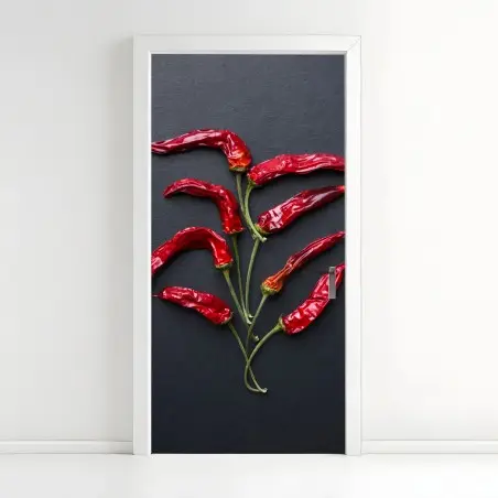 Door sticker red chili pepper culinary art • Wallissimo®