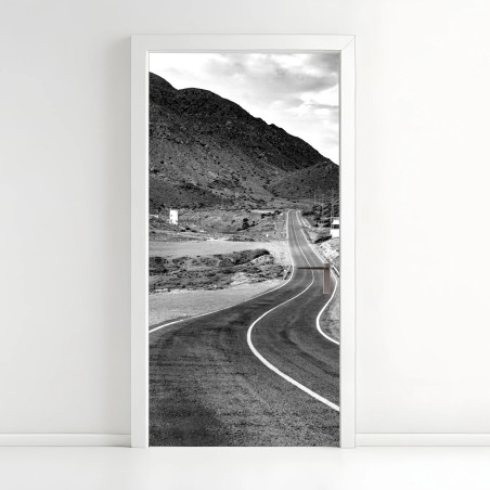 Door sticker winding road through mountains • Wallissimo®