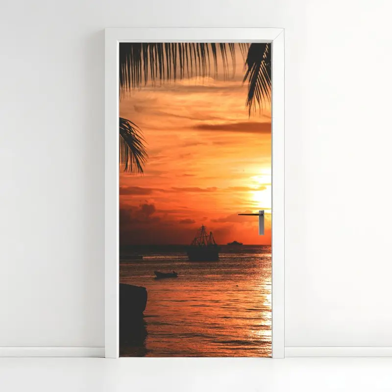 Door sticker vibrant geometric pop pattern • Wallissimo®