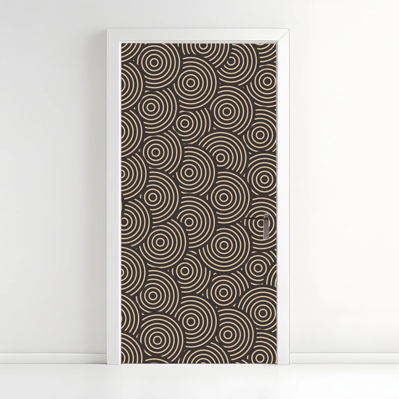 Door sticker retro concentric circles pattern