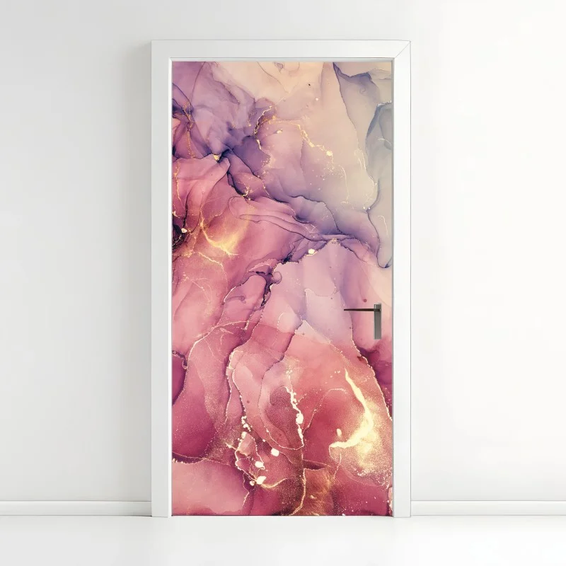 Door sticker ethereal purple marble abstract