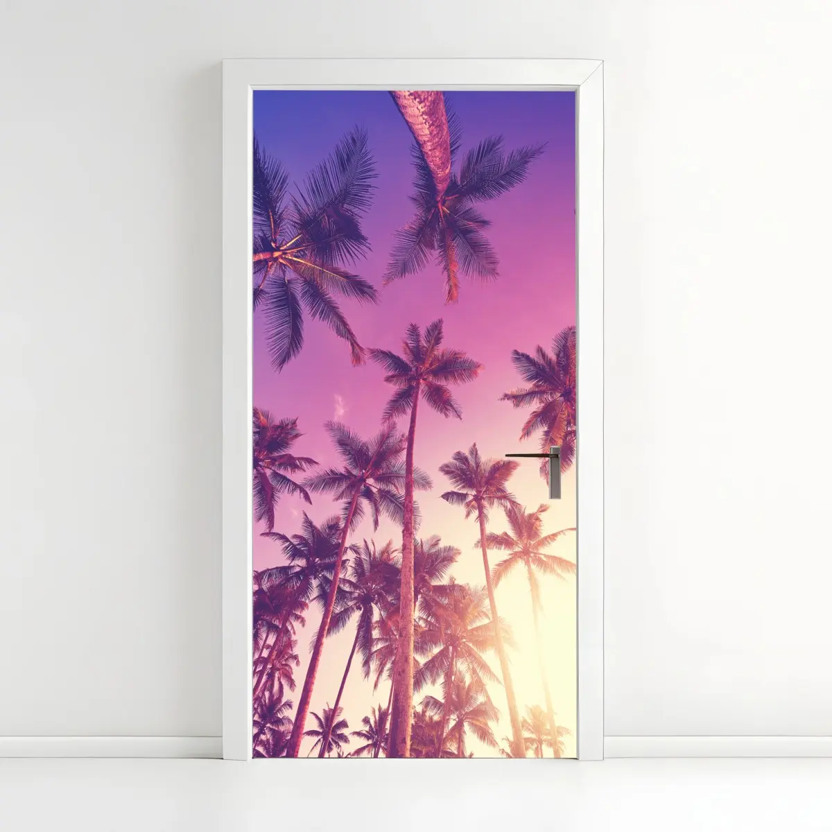 Door sticker tropical palms at sunset • Wallissimo® Door sticker tropical palms at sunset • Wallissimo®