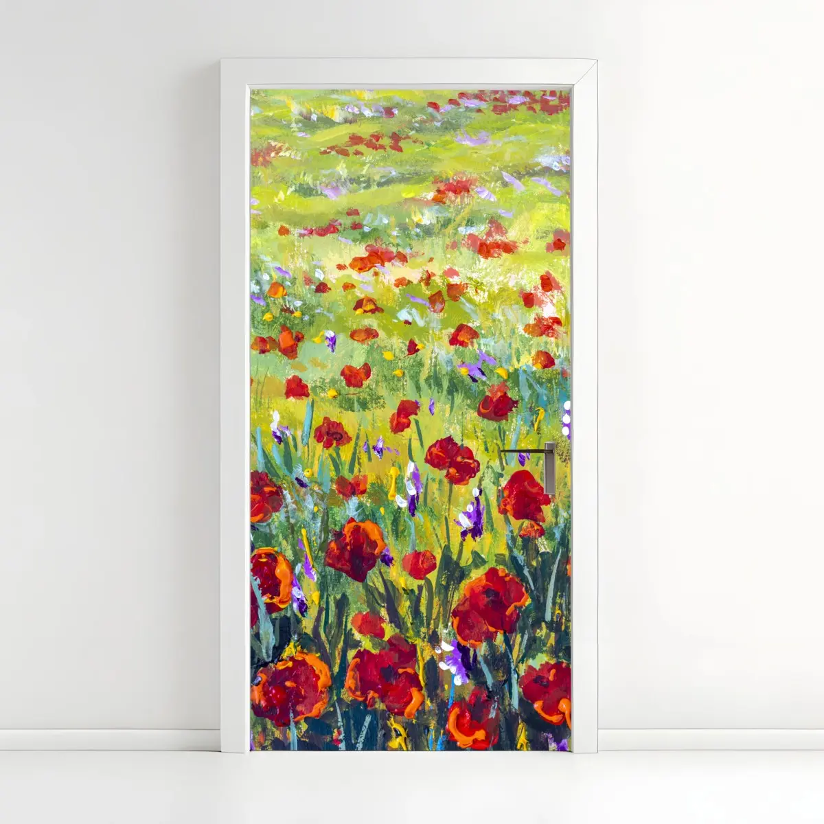 Door sticker impressionist poppy meadow • Wallissimo® Door sticker impressionist poppy meadow • Wallissimo®