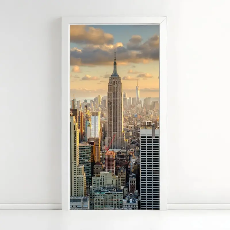 Door sticker New York skyline at sunset