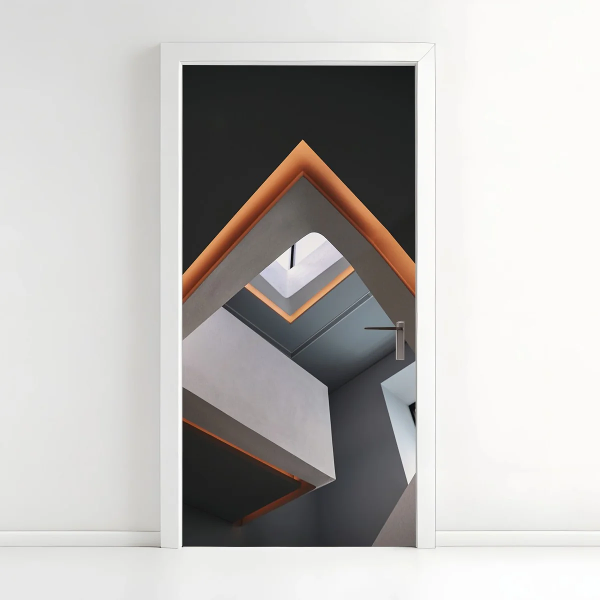 Door sticker minimal geometric architectural interior with skylight ⁕ Wallissimo® Door sticker minimal geometric architectural interior with skylight ⁕ Wallissimo®