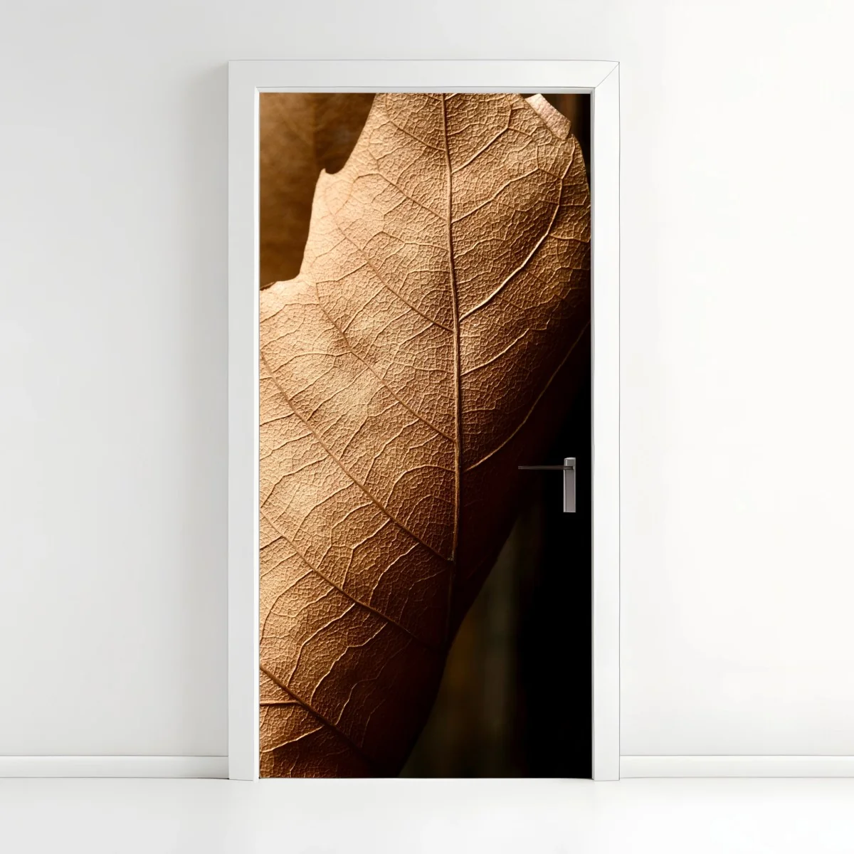 Door sticker textured dried leaf close-up • Wallissimo® Door sticker textured dried leaf close-up • Wallissimo®