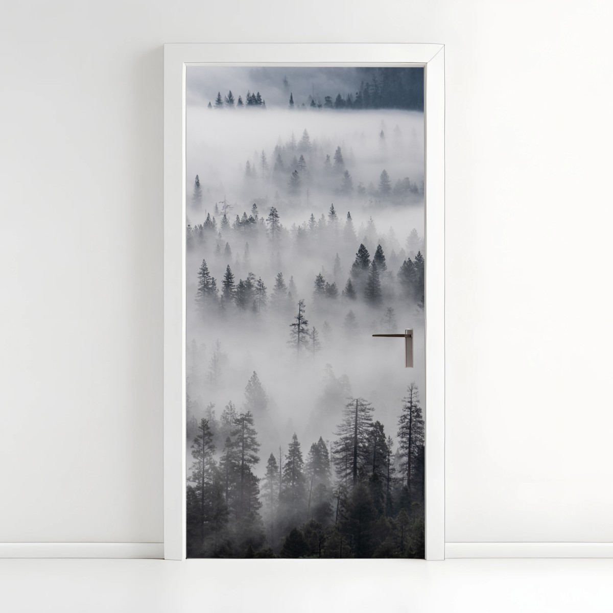 Door sticker mist-shrouded pine forest • Wallissimo® Door sticker mist-shrouded pine forest • Wallissimo®