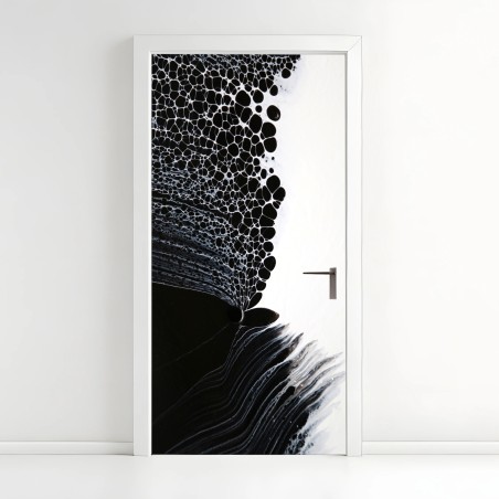 Door sticker monochrome cellular flow • Wallissimo®