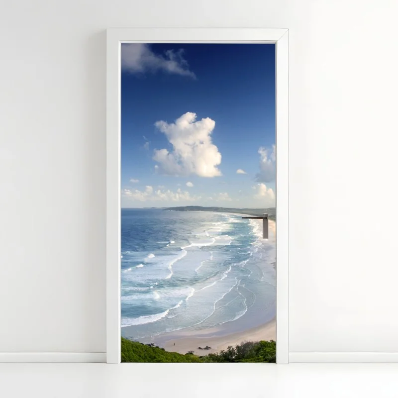 Door sticker Byron Bay coastal panorama