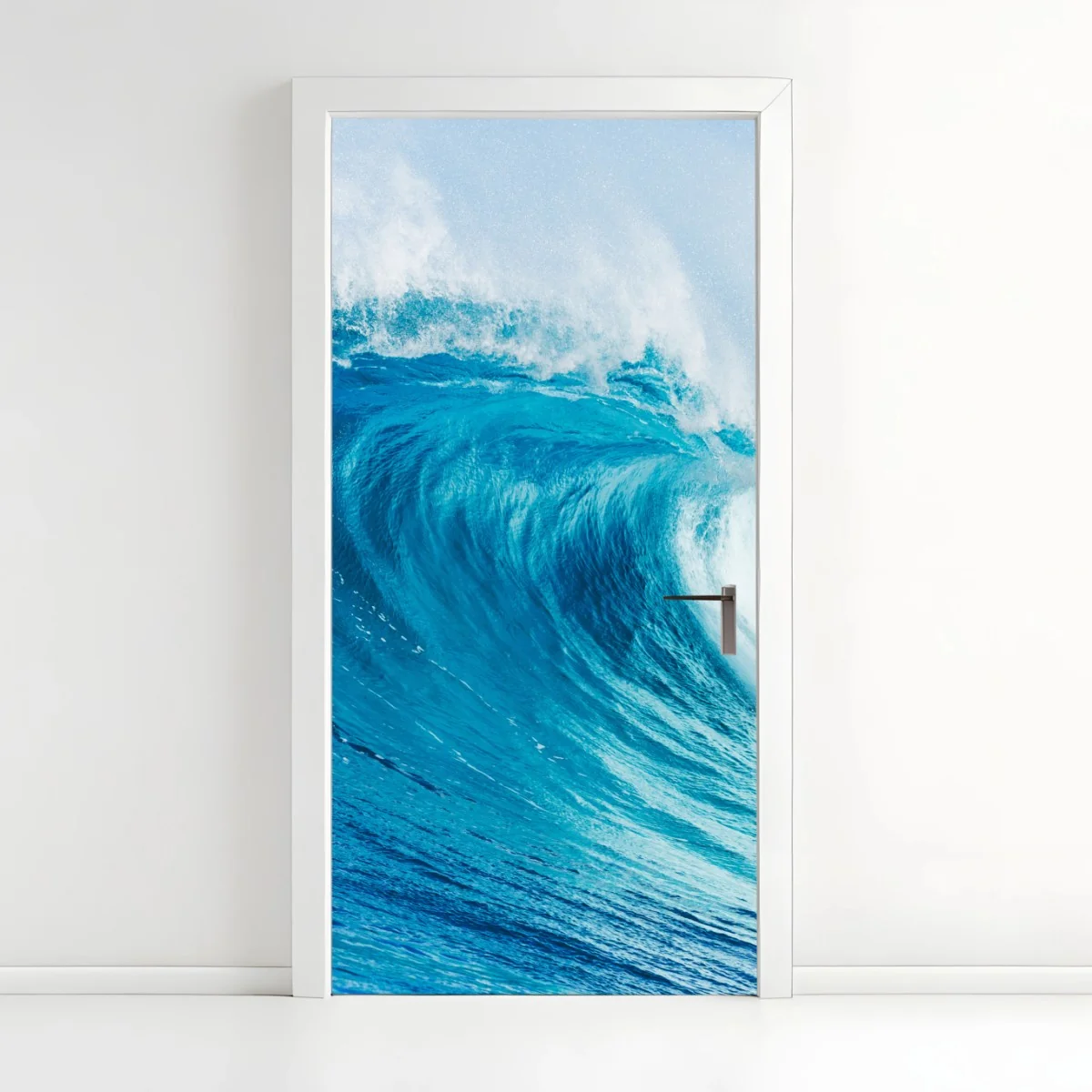 Door sticker majestic blue ocean wave ⁕ Wallissimo® Door sticker majestic blue ocean wave ⁕ Wallissimo®