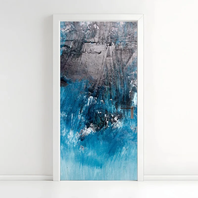 Door sticker deep blue abstract texture