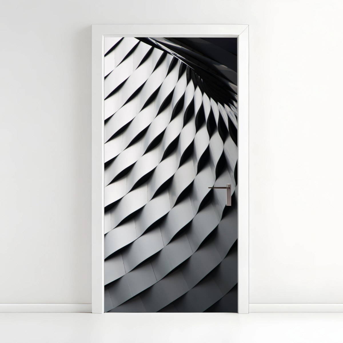 Door sticker monochrome geometric metal pattern ⁕ Wallissimo® Door sticker monochrome geometric metal pattern ⁕ Wallissimo®