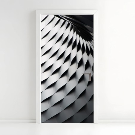 Door sticker monochrome geometric metal pattern • Wallissimo®
