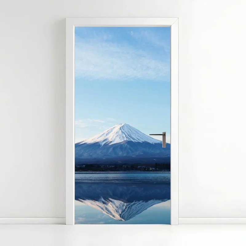 Door sticker Mount Fuji reflection at dawn