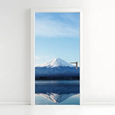 Door sticker Mount Fuji reflection at dawn • Wallissimo®