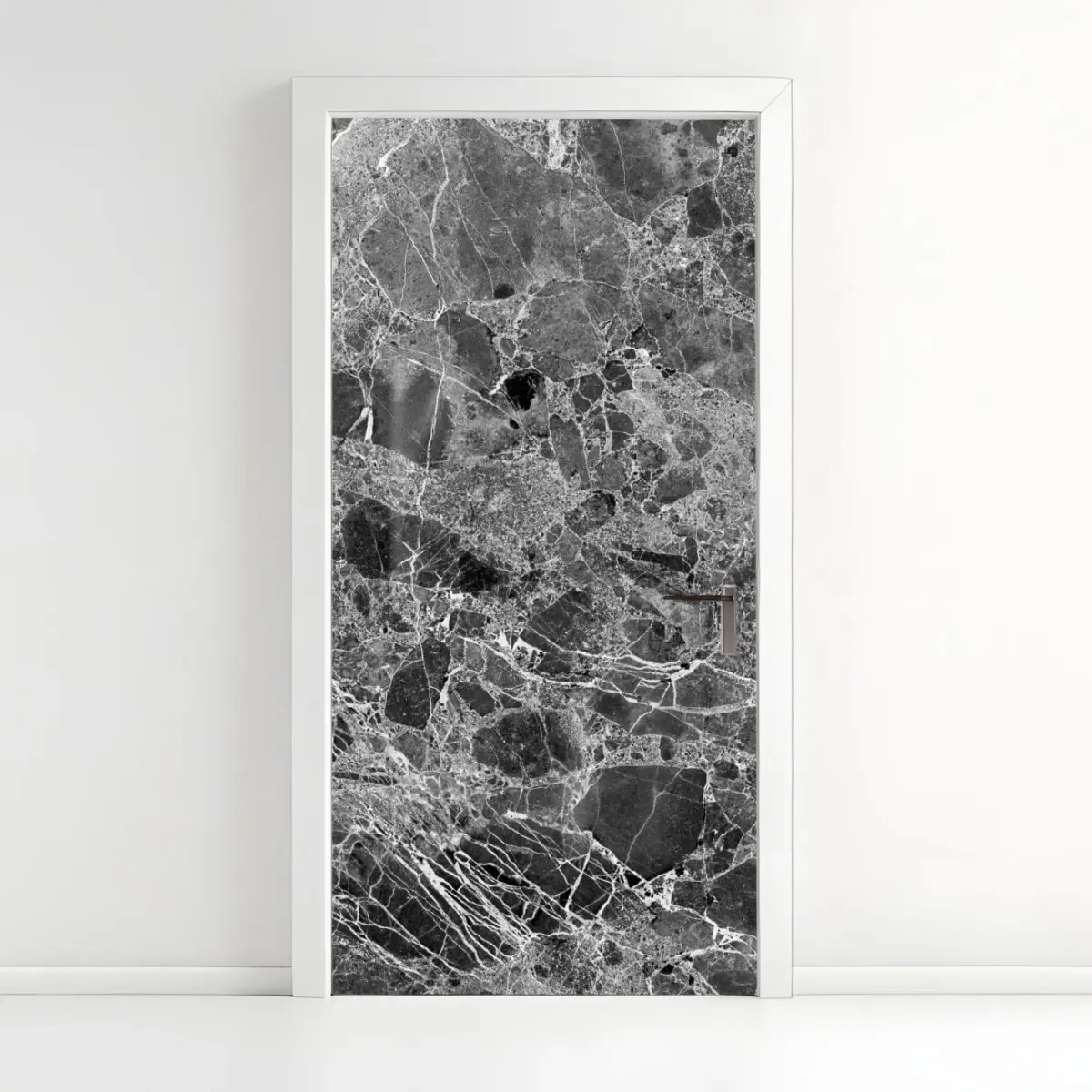 Door sticker monochrome marble texture art • Wallissimo® Door sticker monochrome marble texture art • Wallissimo®