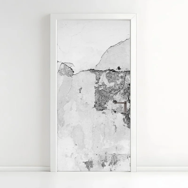 Door sticker distressed plaster wall texture