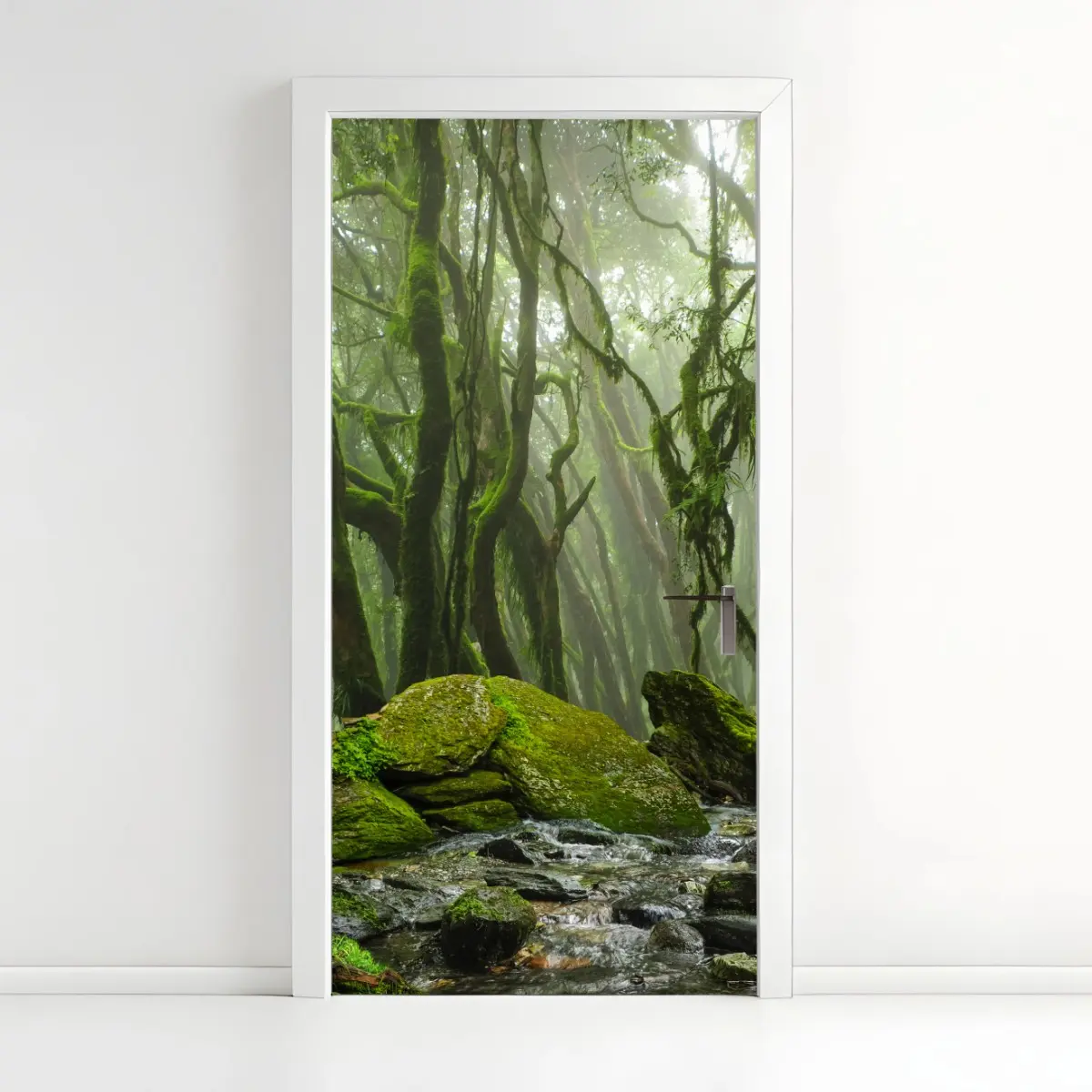 Door sticker mossy forest stream in morning mist ⁕ Wallissimo® Door sticker mossy forest stream in morning mist ⁕ Wallissimo®