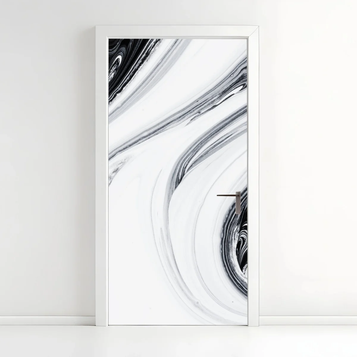 Door sticker monochrome marble swirl ⁕ Wallissimo® Door sticker monochrome marble swirl ⁕ Wallissimo®