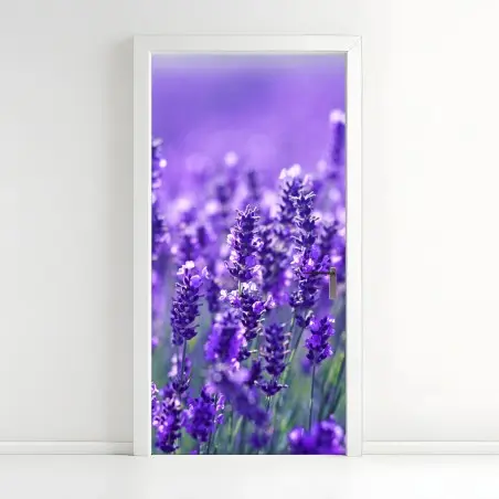 Door sticker lavender meadow close-up • Wallissimo®