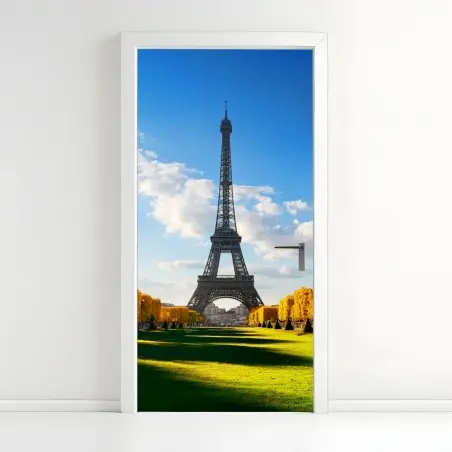 Door sticker spring at Champs de Mars, Eiffel Tower, Paris • Wallissimo®