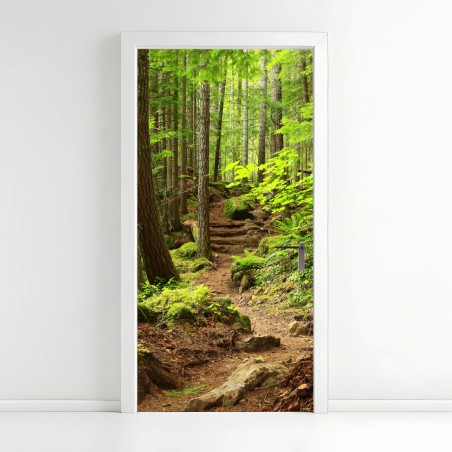 Door sticker mossy forest trail • Wallissimo®