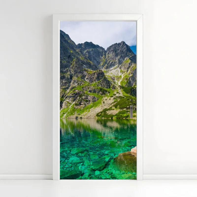 Door sticker Czarny Staw mountain reflection