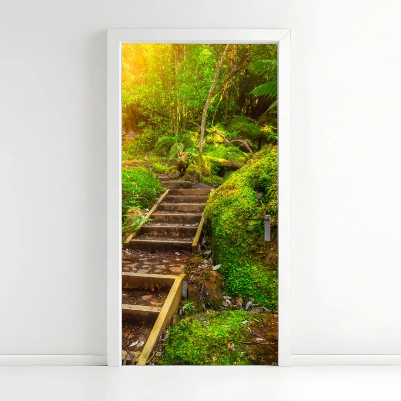 Door sticker mossy rainforest path on Tasman Peninsula