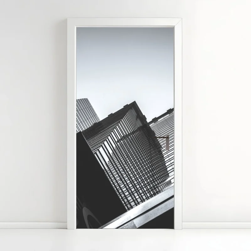 Door sticker Hong Kong commercial building close-up