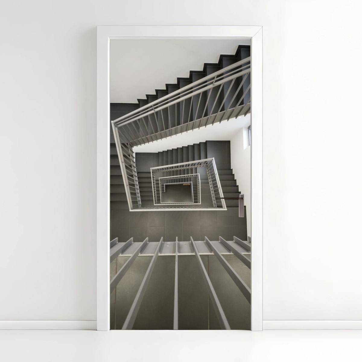 Door sticker geometric stairwell perspective • Wallissimo® Door sticker geometric stairwell perspective • Wallissimo®