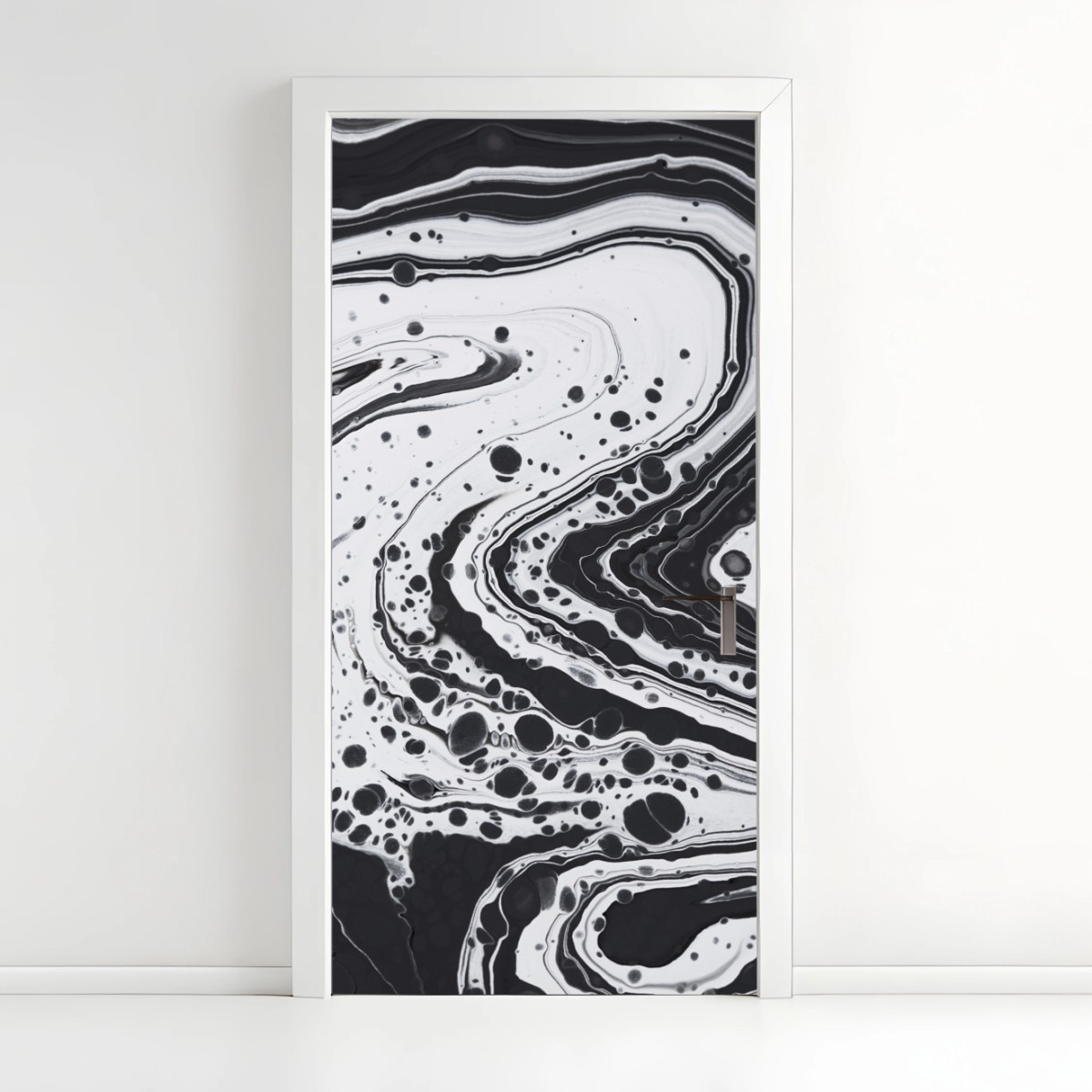 Door sticker monochrome marble abstract • Wallissimo®