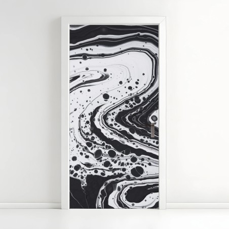 Door sticker monochrome marble abstract • Wallissimo®