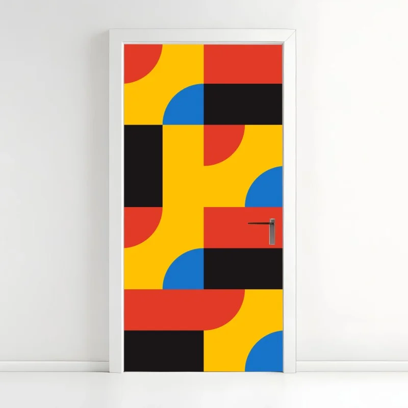Door sticker bold geometric pattern wall art