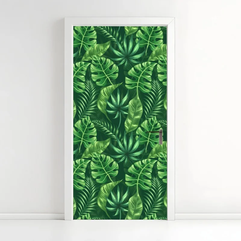 Door sticker tropical monstera leaf pattern ⁕ Wallissimo® Door sticker tropical monstera leaf pattern ⁕ Wallissimo®