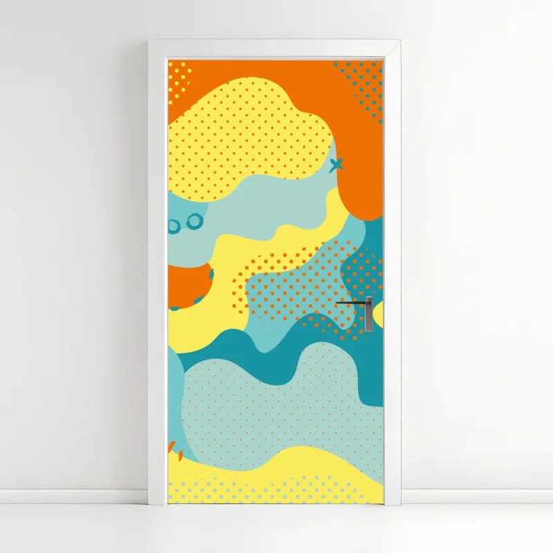 Door sticker vibrant abstract pop-art composition