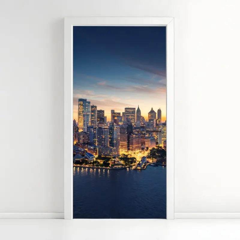 Door sticker Manhattan skyline at sunrise