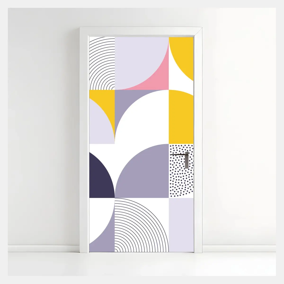Door sticker pastel geometric pattern with semicircles • Wallissimo® Door sticker pastel geometric pattern with semicircles • Wallissimo®