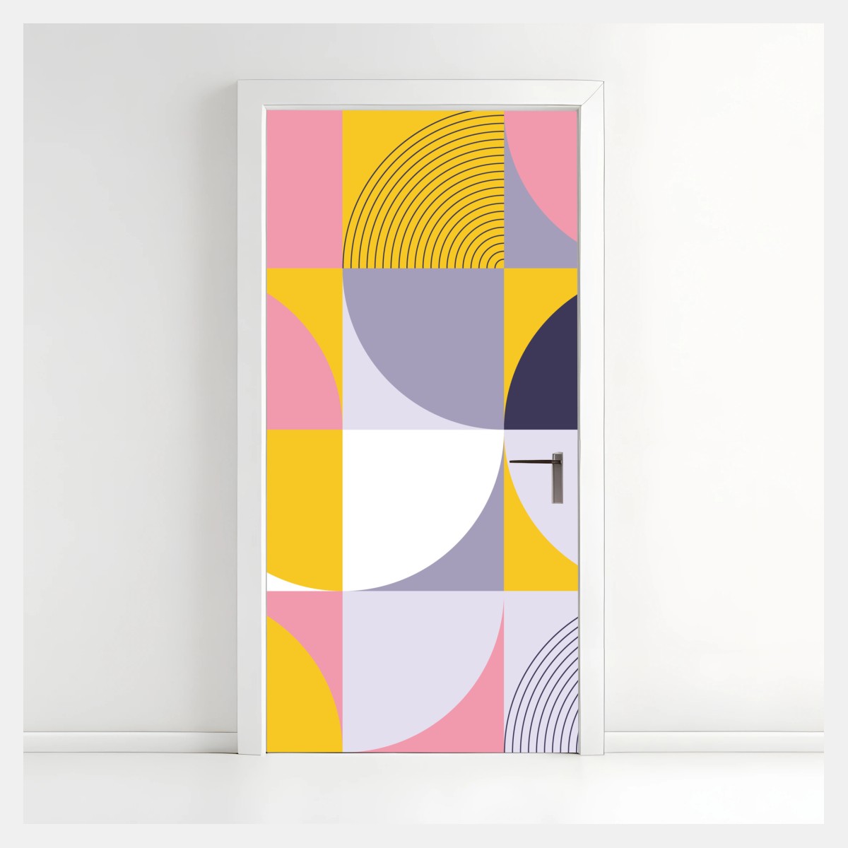 Door sticker playful geometric pastel pattern • Wallissimo® Door sticker playful geometric pastel pattern • Wallissimo®