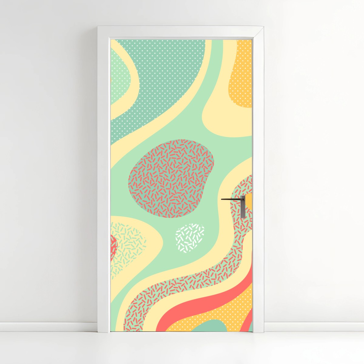 Door sticker pastel organic abstract pattern • Wallissimo® Door sticker pastel organic abstract pattern • Wallissimo®